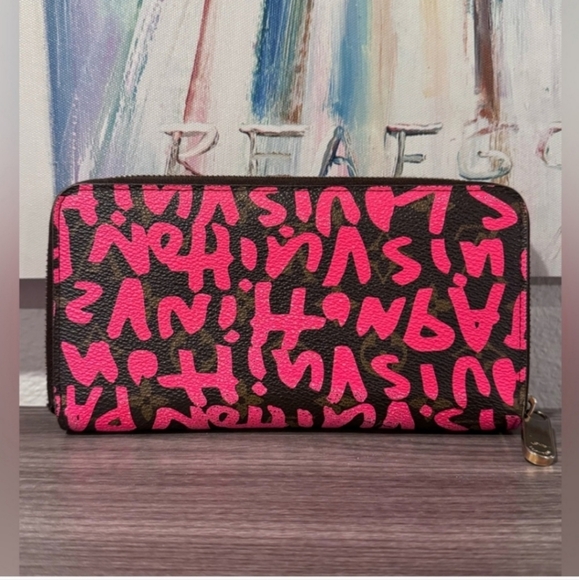Louis Vuitton Sprouse Pink Monogram Graffiti Zippy Wallet Long Zip - Picture 12 of 13
